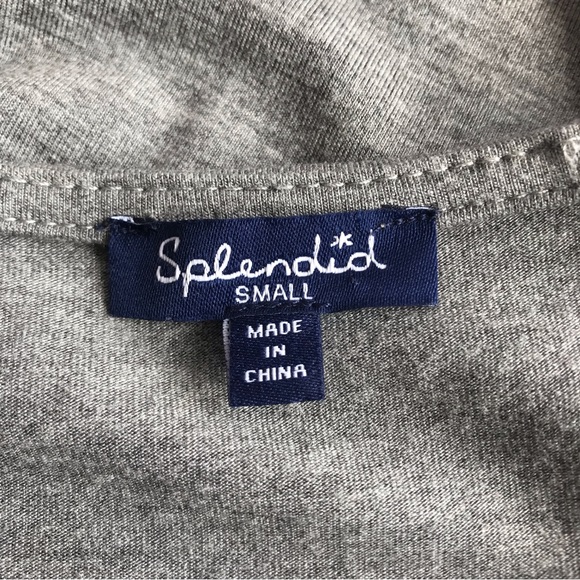 Splendid Gray T-shirt Dress Lace Up Shoulder Size S - Picture 5 of 8